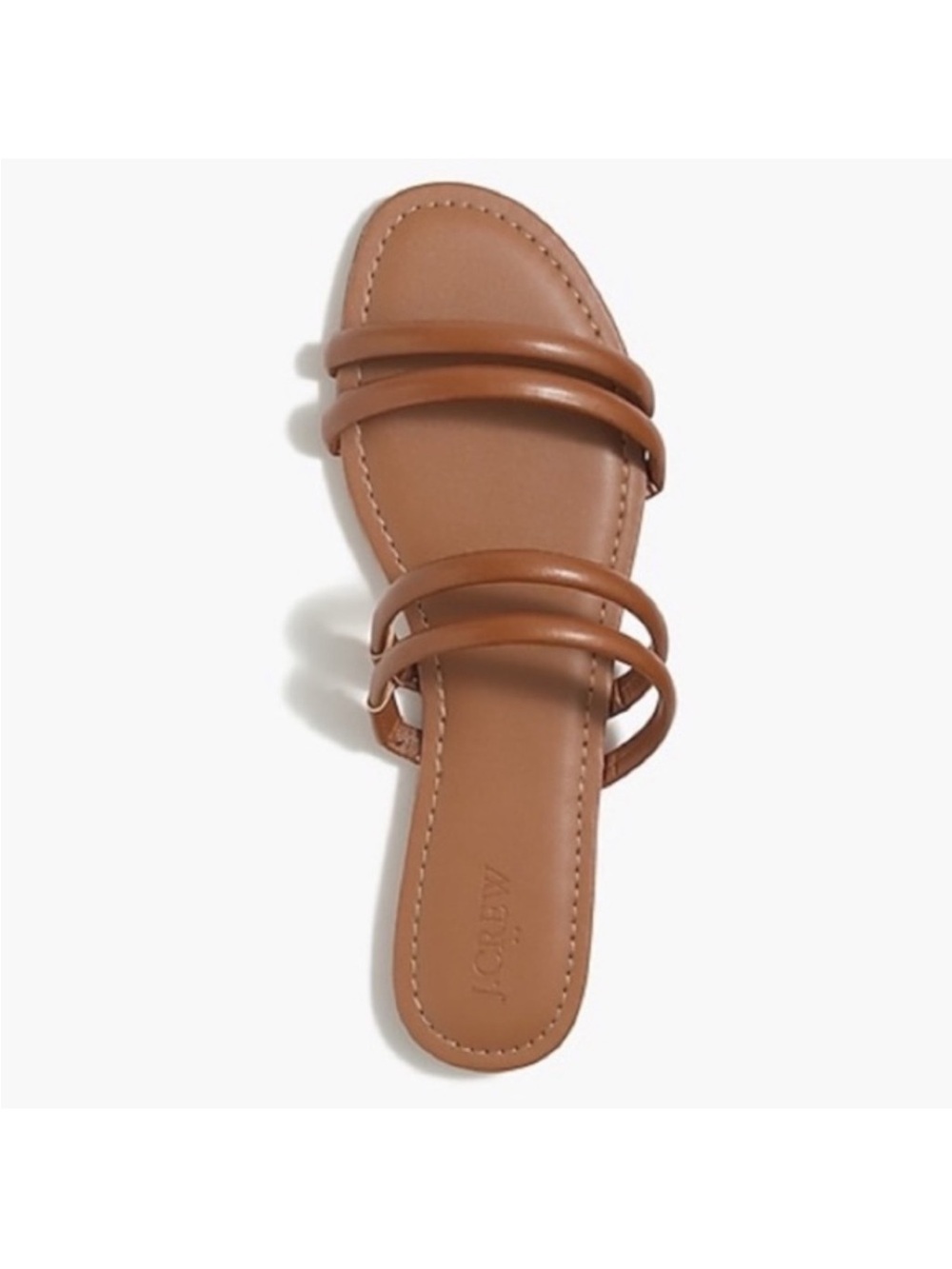 NWT J. Crew Seaside Slide Sandals in Cedar Wood Cognac Tan Brown Nude Size 8